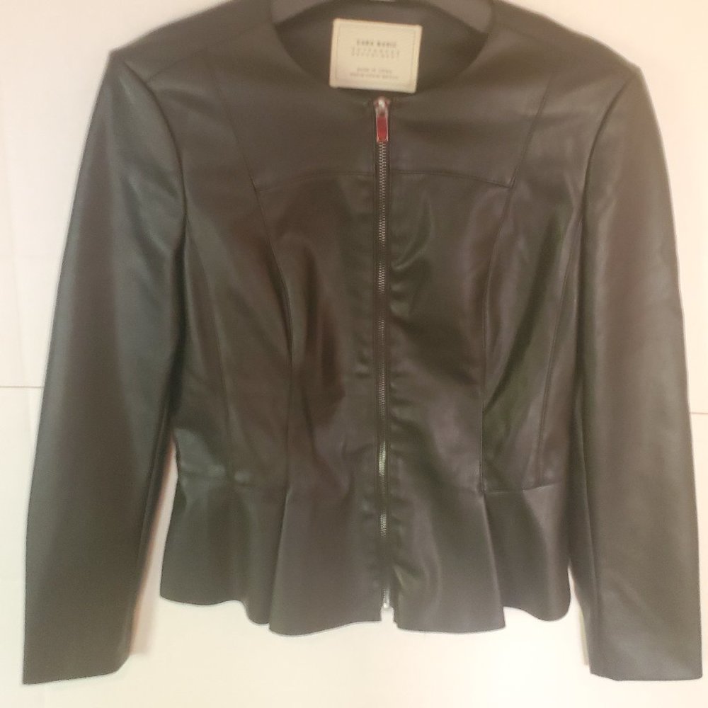 VGC Zara Leather Look Jacket - Basic Outerwear line Size M